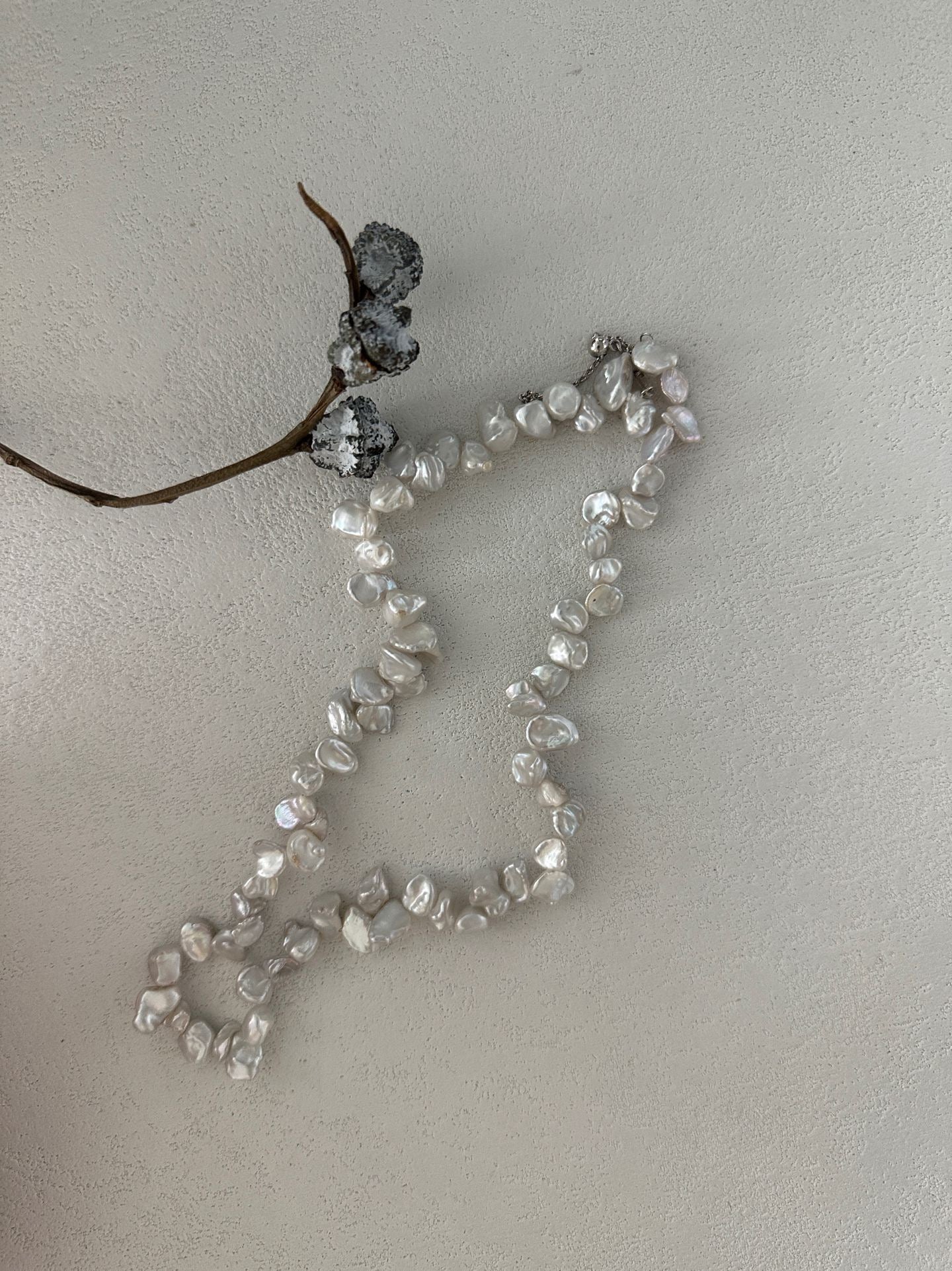 Elderflower Keshi Pearl Necklace