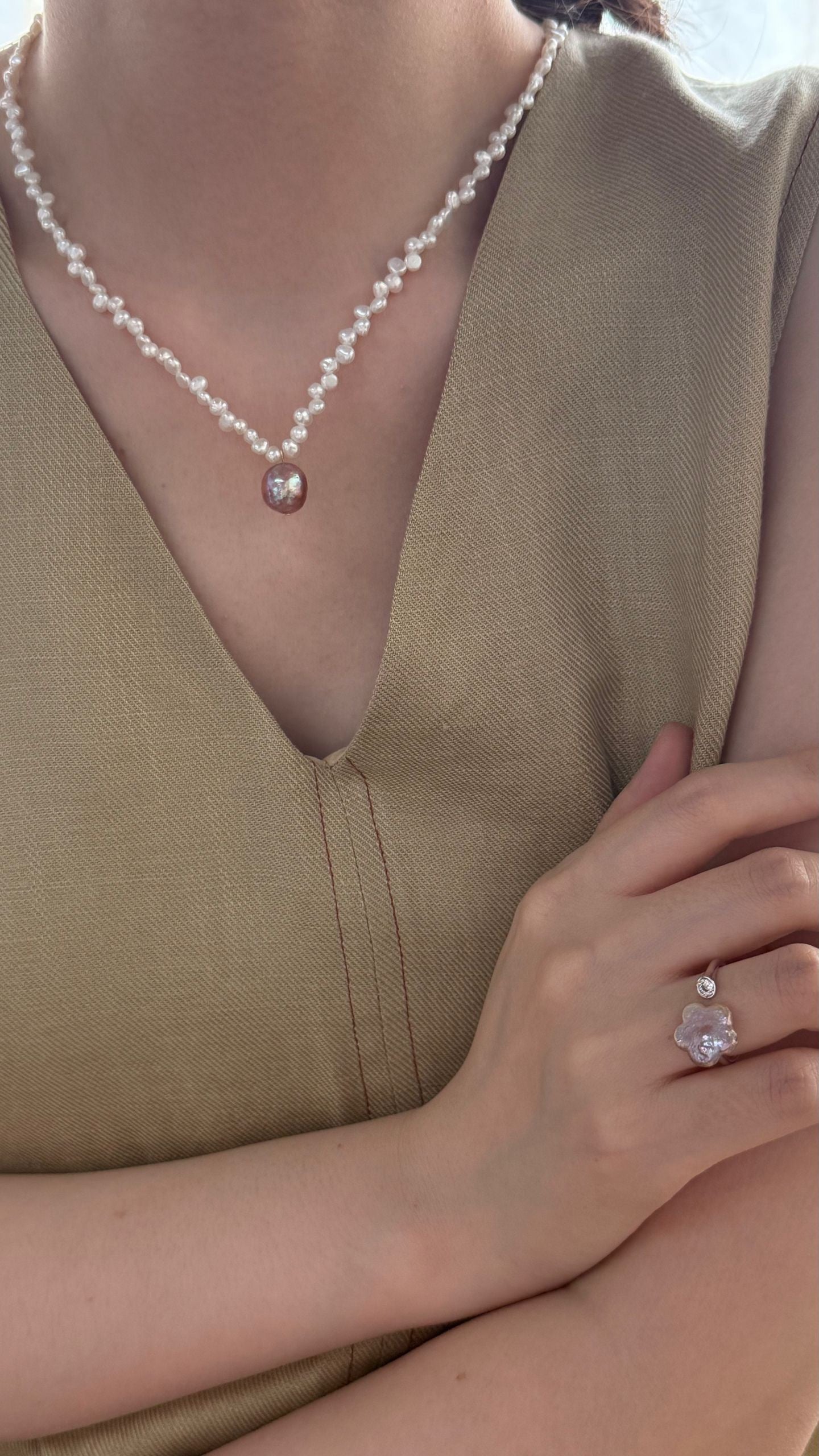 Dusk Pearl Orbit Necklace